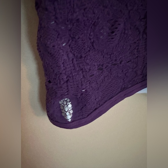 NWT FREE PEOPLE FP Movement Serenity Crochet Cami M/L Acai Berry - Picture 4 of 6